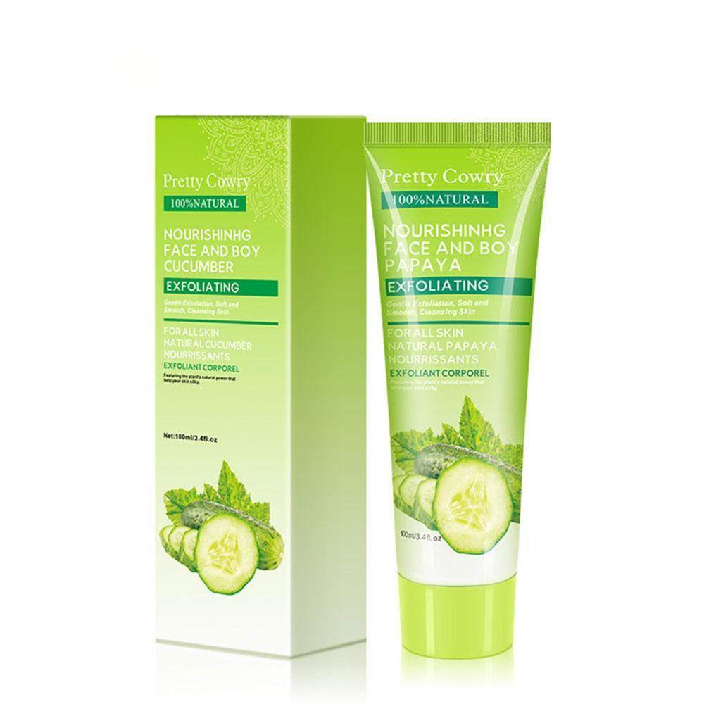 Gel Exfoliant Visage et Corps Concombre Noix de Coco Papaye / Cucumber Coconut Papaya Facial Exfoliating Gel Cream Body Cleansing