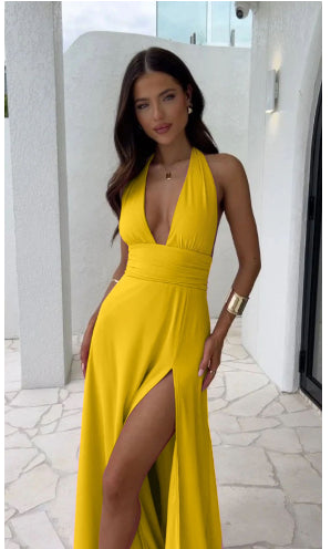 Robe Longue Dos Nu Taille Haute | Backless High Waist Long Dress